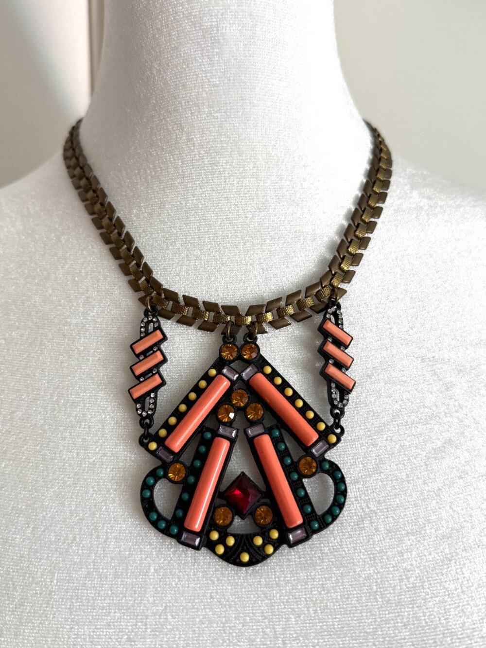 Lulu Frost Vintage Crystal Resin & Enamel Necklace